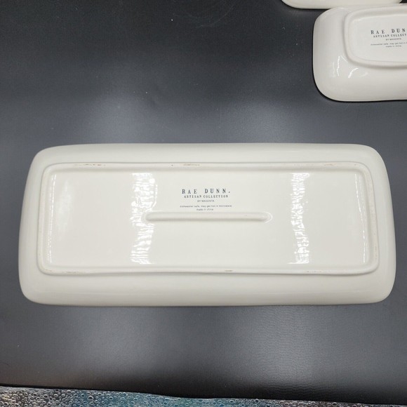 Rae Dunn Snack Set Eat Nibble Taste Dishes Plus Tray Magenta 4 Piece - Picture 7 of 8